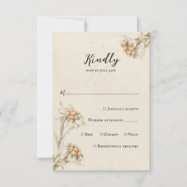 Edelweiss  Floral RSVP Response Kaart