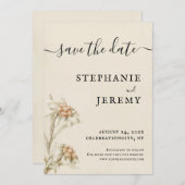 Edelweiss  Floral sparen de Uitnodiging van de Dat (Voorkant / Achterkant)