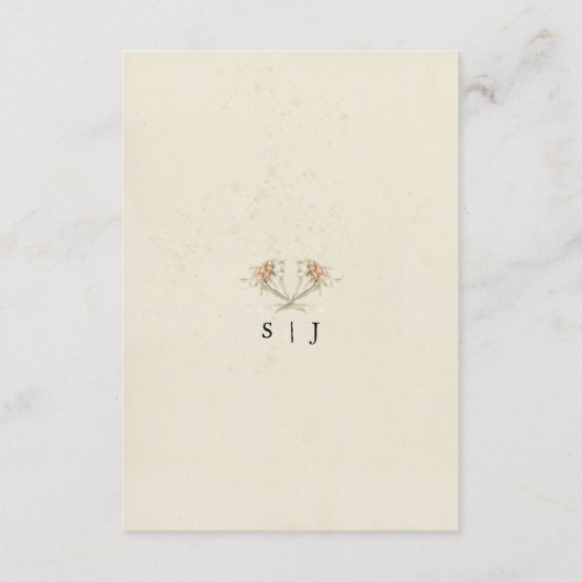  Edelweiss Floral Waterverf Enclosure Informatiekaartje (Achterkant)