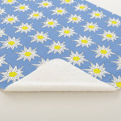 Edelweiss Flower Doodle Sherpa Blanket Deken (3/4)