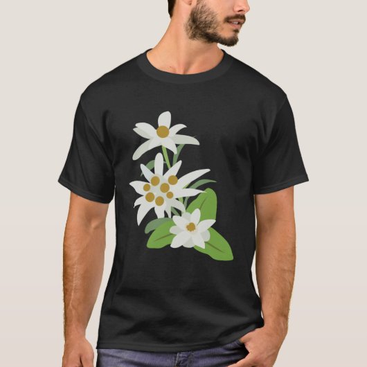 Edelweiss Flower Mountain Flowers Switzerland Aust T-shirt (Voorkant)