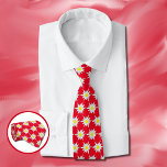 Edelweiss Flower Pattern Red Stropdas<br><div class="desc">Een rode stropdas met een bloempatroon gemaakt van een doodle edelweiss bloem. © ArianeC Illustraties-Alle rechten voorbehouden</div>