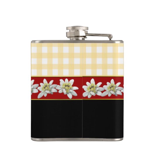 Edelweiss Flowers Custom Flask Heupfles (Achterkant)
