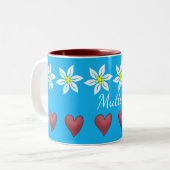 Edelweiss Flowers en Hearts Custom Mok (Voorkant links)