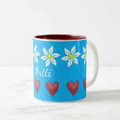 Edelweiss Flowers en Hearts Custom Mok (Voorkant rechts)