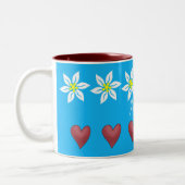 Edelweiss Flowers en Hearts Custom Mok (Links)