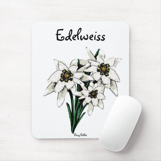 Edelweiss Flowers Muismat (Met muis)