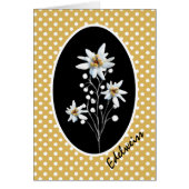Edelweiss Flowers op Gele en Witte Polka Dots (Voorkant)
