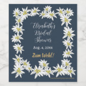 Edelweiss Hand geïllustreerd Duits Vrijgezellenfee Wijn Etiket (Enkel label)