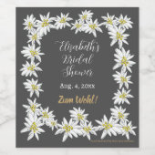 Edelweiss Hand geïllustreerd Duits Vrijgezellenfee Wijn Etiket (Enkel label)