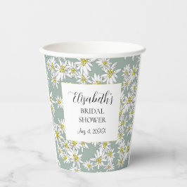 Edelweiss Handgetekende Gepersonaliseerde Waterver Papieren Bekers