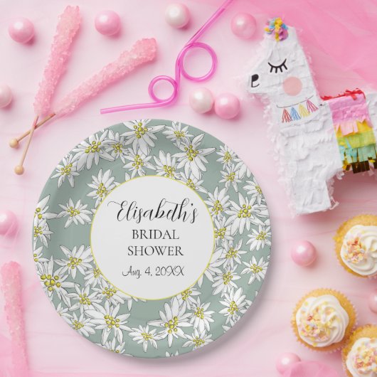 Edelweiss handleiding-geïllustreerde persoonlijke  papieren bordje (Feest)