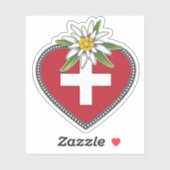Edelweiss hart Zwitserse vlag Die Cut Sticker (Vel)