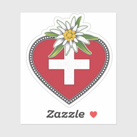 Edelweiss hart Zwitserse vlag Die Cut Sticker (Vel)