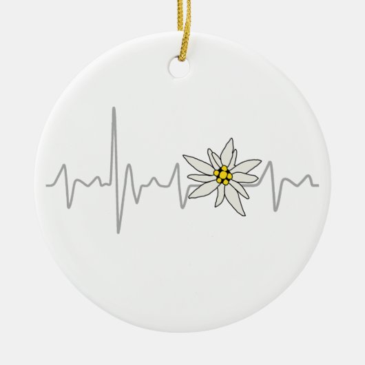 Edelweiss Hartslag Oktoberfest Souvenir Keramisch Ornament (Voorkant)