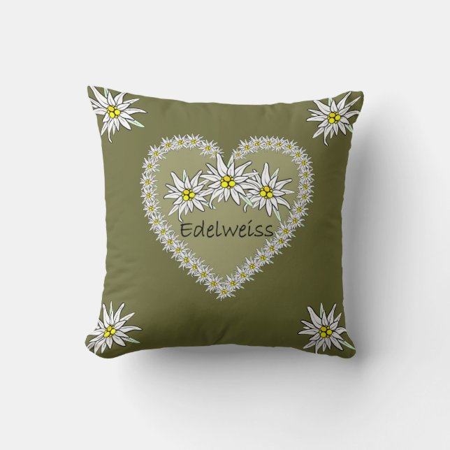 Edelweiss Heart American MoJo Pillow Kussen (Voorkant)