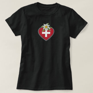 Edelweiss Heart Swiss Flag T-shirt
