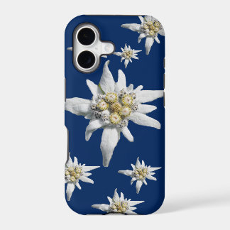 Edelweiss-Hoesje tegen donkerblauwe achtergrond
