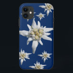 Edelweiss-Hoesje tegen donkerblauwe achtergrond Case-Mate iPhone Case<br><div class="desc">Edelweisbloem van de Alpen op een donkerblauwe achtergrond</div>