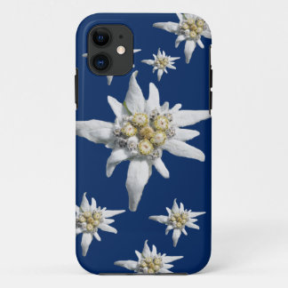 Edelweiss-Hoesje tegen donkerblauwe achtergrond Case-Mate iPhone Case