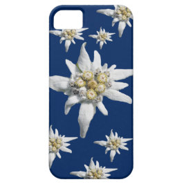 Edelweiss-Hoesje tegen donkerblauwe achtergrond Case-Mate iPhone Case