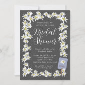 Edelweiss Moody Charcoal Wildflower Vrijgezellenfe Kaart (Voorkant)