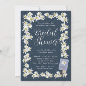 Edelweiss Navy Blue Wildflower Vrijgezellenfeest Kaart (Voorkant)