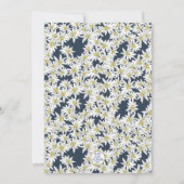 Edelweiss Navy Blue Wildflower Vrijgezellenfeest Kaart (Achterkant)