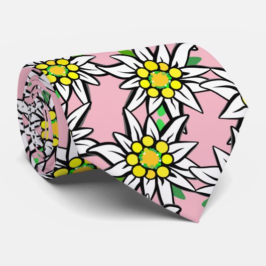 Edelweiß op grijs, voor Beieren-ventilatoren Stropdas (Opgerold)