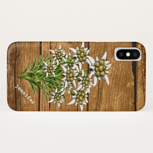 Edelweiss op het Hoesje van de Aangepaste iPhone X (Achterkant (horizontaal))