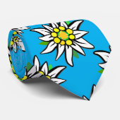 Edelweiss op lichtblauw patroon stropdas (Opgerold)