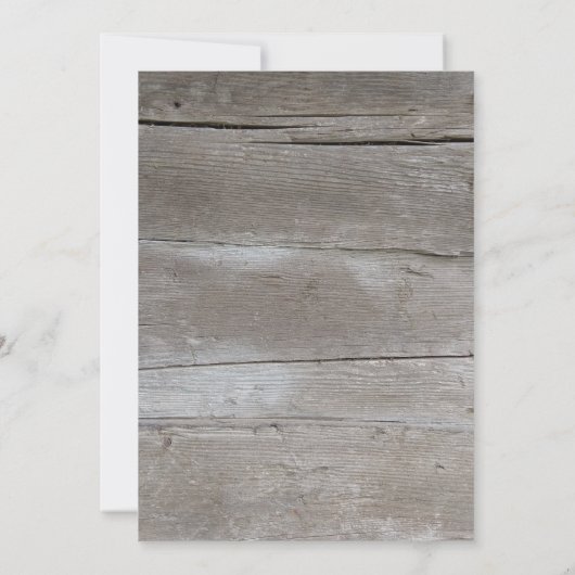 Edelweiss op rustiek houten monogram land Bruiloft Kaart (Achterkant)