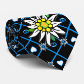 Edelweiss op zwart stropdas (Opgerold)