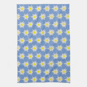 Edelweiss Print Blauwe Keukendoeken Theedoek (Verticaal)