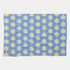Edelweiss Print Blue Kitchen Towels Theedoek