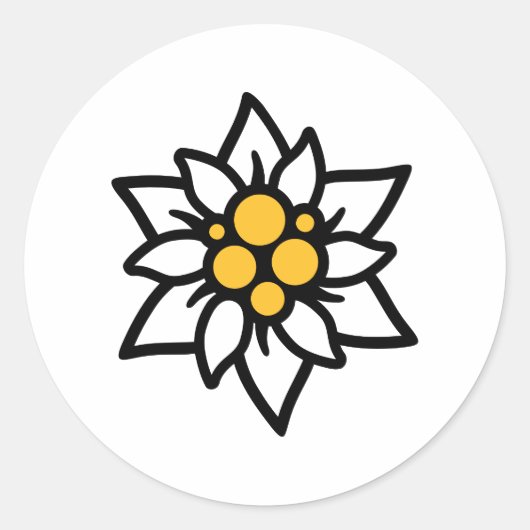 Edelweiss Ronde Sticker (Voorkant)