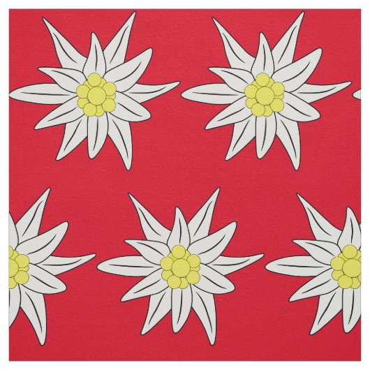  edelweiss rood en wit bloempatroon stof (Swatch)