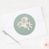 Edelweiss Sound of Music Alpine Floral Black Ronde Sticker (Envelop)