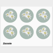 Edelweiss Sound of Music Alpine Floral Black Ronde Sticker (Vel)
