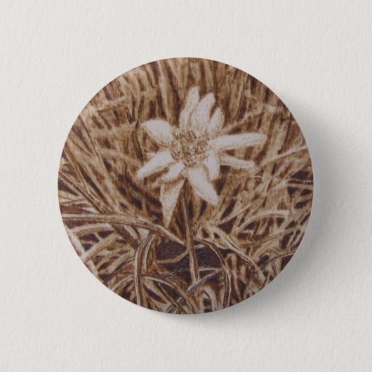 Edelweiss - Stella Alpina Ronde Button 5,7 Cm (Voorkant)