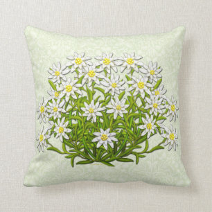 Edelweiss Swiss Mountain Flowers Pillow Kussen