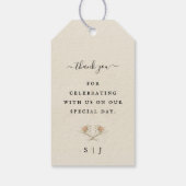 Edelweiss Vintage Floral Wedding Gift Label Cadeaulabel (Achterkant)