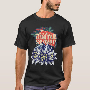 Edelweiss Vrolijk Seizoen Alpen Kerst Wandelen Wit T-shirt