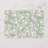 Edelweiss Wilde Bloem Salie Groene Bruiloftsshower Informatiekaartje (Achterkant)
