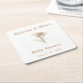 Edelweiss Wildflower Baby shower Kartonnen Onderzetters (Schuin)