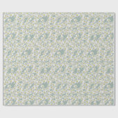 Edelweiss Wildflower Sage Green Schattige Alpine F Cadeaupapier (Vlak)