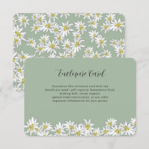 Edelweiss Wildflower Sage Green Vrijgezellenfeest Informatiekaartje