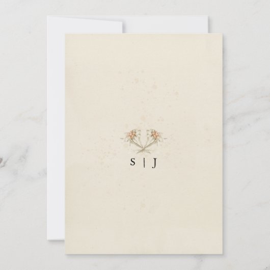 Edelweiss Wildflower Sla de uitnodiging tot datum  (Achterkant)