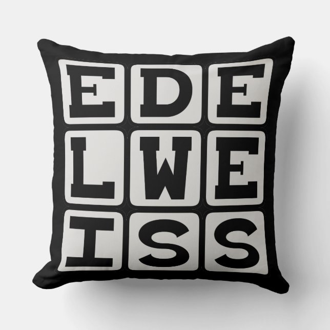 Edelweiss, witte bloem kussen (Voorkant)