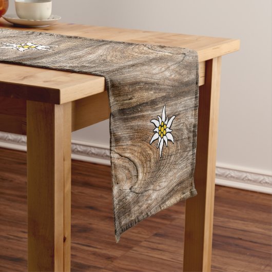 Edelweiss Wood Table Runner Korte Tafelloper (Voorbeeld)